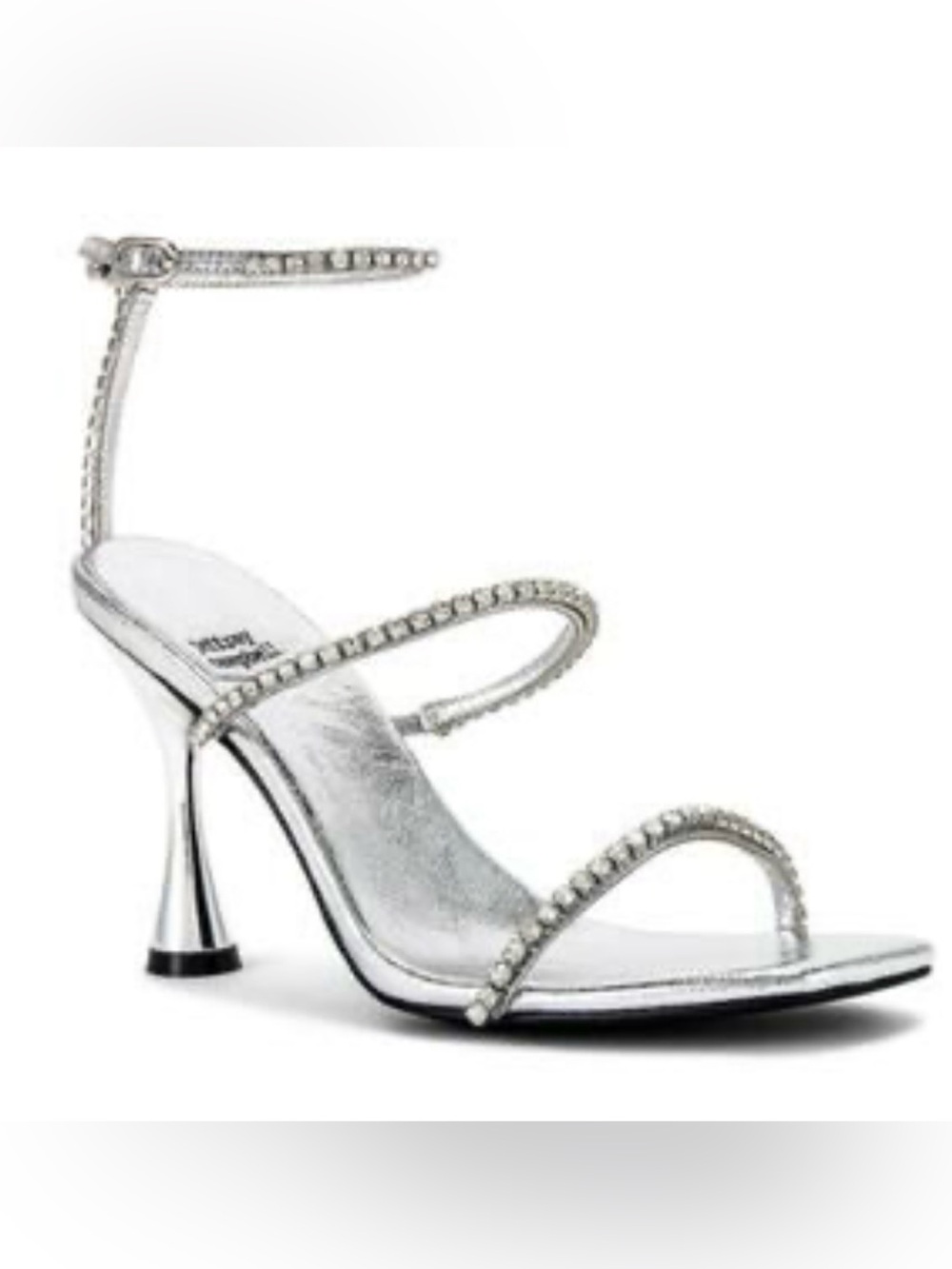 Silver Gatsby Heels Diamond Rhinestone strappy sandals